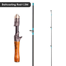 Load image into Gallery viewer, 1.37/1.5M Carbon Wood Baitcasting Rod UL Ultra-Light Action Lure Rod for Creek and Minnow Fishing