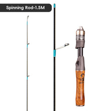 Load image into Gallery viewer, 1.37/1.5M Carbon Wood Baitcasting Rod UL Ultra-Light Action Lure Rod for Creek and Minnow Fishing