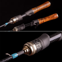 Load image into Gallery viewer, 1.37/1.5M Carbon Wood Baitcasting Rod UL Ultra-Light Action Lure Rod for Creek and Minnow Fishing