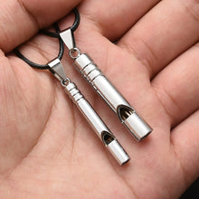 Load image into Gallery viewer, Outdoor Camping Hiking Survival Whistle with Necklace/Keychain Fashion Zinc Alloy Whistle Pendant