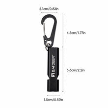 Load image into Gallery viewer, Multi-Function Outdoor Survival Whistle High-Decibel Aluminum Emergency Whistle with D-Ring Buckle