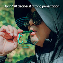Load image into Gallery viewer, Multi-Function Outdoor Survival Whistle High-Decibel Aluminum Emergency Whistle with D-Ring Buckle