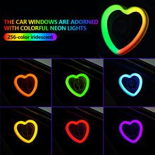 Load image into Gallery viewer, 1/2Pcs Car Window LED Heart-shaped Ambient Light Neon Light USB Powered Car Window Neon Light Decorative Lamps
