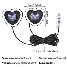 Load image into Gallery viewer, 1/2Pcs Car Window LED Heart-shaped Ambient Light Neon Light USB Powered Car Window Neon Light Decorative Lamps