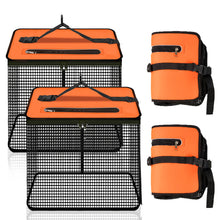 Load image into Gallery viewer, Foldable Floating Fish Keep Basket Portable Hanging-Coated Quick-Dry Mesh Storage Bag for Sea Fishing and Rock Fishing Fishing Equipment