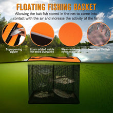Load image into Gallery viewer, Foldable Floating Fish Keep Basket Portable Hanging-Coated Quick-Dry Mesh Storage Bag for Sea Fishing and Rock Fishing Fishing Equipment