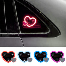 Load image into Gallery viewer, LED Dual Heart Shape Solar Car Interiors Atmosphere Decor Light USB Powered Car Window Neon Light Decorative Lamps