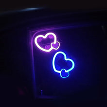 Load image into Gallery viewer, LED Dual Heart Shape Solar Car Interiors Atmosphere Decor Light USB Powered Car Window Neon Light Decorative Lamps