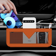 Load image into Gallery viewer, Multi-Pocket Car Seat Side Storage Net & Organizer Pouch For Receipts Cards Phone Mount Mesh Fabric Interior Accessory 