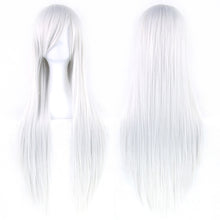 Load image into Gallery viewer, 80cm Colorful Long Straight Synthetic Hair White Purple Black Cosplay Wig For Men And Women Synthetic Wig Anime Styling
