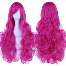 Load image into Gallery viewer, 80cm Colorful Curly Long Synthetic Hair Green Wig Hairpiece Pink Black Party Hair Cosplay Wigs for Women