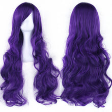 Load image into Gallery viewer, 80cm Colorful Curly Long Synthetic Hair Green Wig Hairpiece Pink Black Party Hair Cosplay Wigs for Women