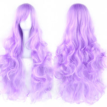 Load image into Gallery viewer, 80cm Colorful Curly Long Synthetic Hair Green Wig Hairpiece Pink Black Party Hair Cosplay Wigs for Women