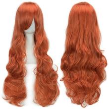 Load image into Gallery viewer, 80cm Colorful Curly Long Synthetic Hair Green Wig Hairpiece Pink Black Party Hair Cosplay Wigs for Women
