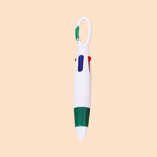 Load image into Gallery viewer, Smooth Writing Retractable 4-in-1 Multi-Colored Ink Ballpoint Pens with Carabiner Clip Keychain Pack of 4-12 Bulk for Adult