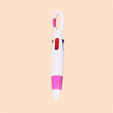 Load image into Gallery viewer, Smooth Writing Retractable 4-in-1 Multi-Colored Ink Ballpoint Pens with Carabiner Clip Keychain Pack of 4-12 Bulk for Adult