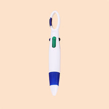 Load image into Gallery viewer, Smooth Writing Retractable 4-in-1 Multi-Colored Ink Ballpoint Pens with Carabiner Clip Keychain Pack of 4-12 Bulk for Adult