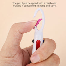 Load image into Gallery viewer, Smooth Writing Retractable 4-in-1 Multi-Colored Ink Ballpoint Pens with Carabiner Clip Keychain Pack of 4-12 Bulk for Adult