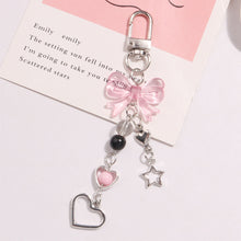 Load image into Gallery viewer, Phone Charm Pink Silve Bow Heart Star Keychain Pendant Key Chain Bag Phone Chain Cute Accessory For Girls Women Jewelry
