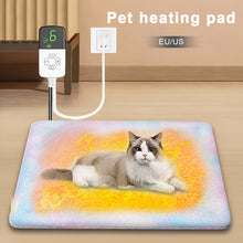 Load image into Gallery viewer, Waterproof Pet Heating Pad With Timer Cat Dog Heated Mat Temperature Adjustable Electric Blanket With Anti-bite Tube Dog Sleeping Supplies