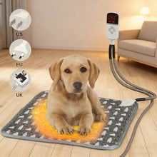 Load image into Gallery viewer, 30-50°C Waterproof Pet Heating Pad With Timer Cat Dog Heated Mat Temperature Adjustable Electric Blanket With Anti-bite Tube Dog Sleeping Supplies