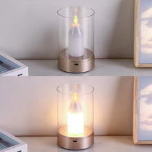 Load image into Gallery viewer, Simulated Candle Night Light Flameless Wick Candles Light Manual Sensor Rechargeable Lamp Kids Bedroom Decor Christmas Atmosphere Light Gifts