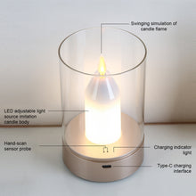 Load image into Gallery viewer, Simulated Candle Night Light Flameless Wick Candles Light Manual Sensor Rechargeable Lamp Kids Bedroom Decor Christmas Atmosphere Light Gifts