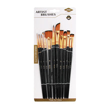 Load image into Gallery viewer, Artist Nylon Brush Set Wood Handle Watercolor Brush Beginner Professional Wall Painting Acrylic Paint Board Tools Art Supplies