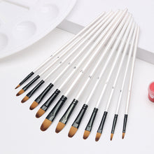 Load image into Gallery viewer, Artist Nylon Brush Set Wood Handle Watercolor Brush Beginner Professional Wall Painting Acrylic Paint Board Tools Art Supplies
