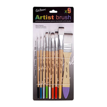 Load image into Gallery viewer, Artist Nylon Brush Set Wood Handle Watercolor Brush Beginner Professional Wall Painting Acrylic Paint Board Tools Art Supplies