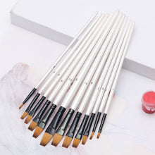 Load image into Gallery viewer, Artist Nylon Brush Set Wood Handle Watercolor Brush Beginner Professional Wall Painting Acrylic Paint Board Tools Art Supplies