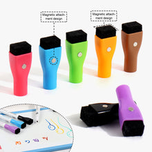 Load image into Gallery viewer, 1PC/8PCS Magnetic Whiteboard Markers Erasable Liquid Chalk Markers with Eraser Water-base Ink Quick Drying Office Supplies