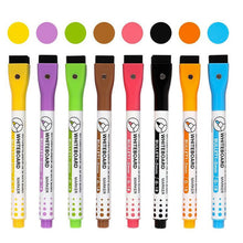Load image into Gallery viewer, 1PC/8PCS Magnetic Whiteboard Markers Erasable Liquid Chalk Markers with Eraser Water-base Ink Quick Drying Office Supplies