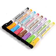 Load image into Gallery viewer, 1PC/8PCS Magnetic Whiteboard Markers Erasable Liquid Chalk Markers with Eraser Water-base Ink Quick Drying Office Supplies