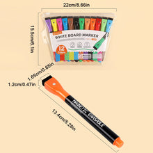Load image into Gallery viewer, 1PC/12PCS Magnetic Whiteboard Markers Erasable Liquid Chalk Markers with Eraser Water-base Ink Quick Drying Office Supplies