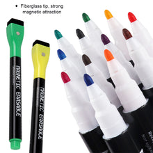 Load image into Gallery viewer, 1PC/12PCS Magnetic Whiteboard Markers Erasable Liquid Chalk Markers with Eraser Water-base Ink Quick Drying Office Supplies
