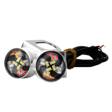 Load image into Gallery viewer, 2Pcs 12V Motorcycle Eagle Eye LED Light 20 LEDs RGB Multicolor & Strobe Brake Warning Light Waterproof Mirror Mount Design
