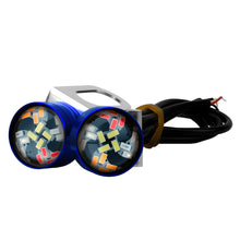 Load image into Gallery viewer, 2Pcs 12V Motorcycle Eagle Eye LED Light 20 LEDs RGB Multicolor & Strobe Brake Warning Light Waterproof Mirror Mount Design
