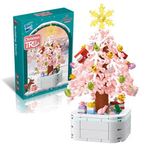 Load image into Gallery viewer, Christmas Building Blocks with Clockwork Musical Box DIY Rotating & Light Ornamental Display Christmas Gift Office Desk Festive Decoration