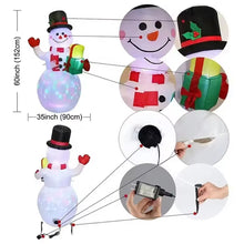 Load image into Gallery viewer, 1.5M Christmas Inflatable Set EU/US/UK/AU Santa Snowman LED Air Blown Figure Waterproof Outdoor Garden Christmas Yard Holiday Decor