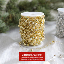Load image into Gallery viewer, Christmas Garland Chain Beads 10-meter Bead String Lightweight & Flexible Christmas Tree Shop Window Display Home Holiday Decor