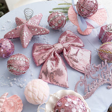 Load image into Gallery viewer, Pink Christmas Tree Decor Elegance Sparkly & Plush Creativity Foam Christmas Ball Luxury Xmas Hanging Decoration Door Hanging Ornament