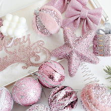 Load image into Gallery viewer, Pink Christmas Tree Decor Elegance Sparkly & Plush Creativity Foam Christmas Ball Luxury Xmas Hanging Decoration Door Hanging Ornament