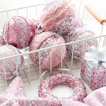 Load image into Gallery viewer, Pink Christmas Tree Decor Elegance Sparkly & Plush Creativity Foam Christmas Ball Luxury Xmas Hanging Decoration Door Hanging Ornament