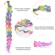 Load image into Gallery viewer, 24inch Hair Water Wave Twist Crochet Hair Synthetic Braid Hair Blonde Wave Braiding Hair Extension Long Curly Hair Crochet Hair Extensions Wig
