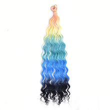 Load image into Gallery viewer, 24inch Hair Water Wave Twist Crochet Hair Synthetic Braid Hair Blonde Wave Braiding Hair Extension Long Curly Hair Crochet Hair Extensions Wig