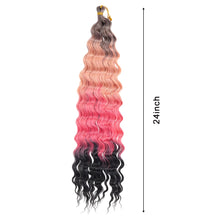 Load image into Gallery viewer, 24inch Hair Water Wave Twist Crochet Hair Synthetic Braid Hair Blonde Wave Braiding Hair Extension Long Curly Hair Crochet Hair Extensions Wig