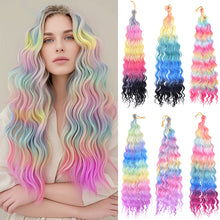 Load image into Gallery viewer, 24inch Hair Water Wave Twist Crochet Hair Synthetic Braid Hair Blonde Wave Braiding Hair Extension Long Curly Hair Crochet Hair Extensions Wig