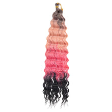 Load image into Gallery viewer, 24inch Hair Water Wave Twist Crochet Hair Synthetic Braid Hair Blonde Wave Braiding Hair Extension Long Curly Hair Crochet Hair Extensions Wig