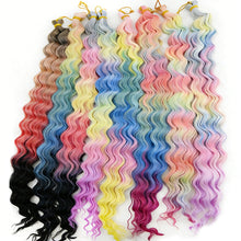 Load image into Gallery viewer, 24inch Hair Water Wave Twist Crochet Hair Synthetic Braid Hair Blonde Wave Braiding Hair Extension Long Curly Hair Crochet Hair Extensions Wig